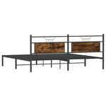 vidaXL Cadre de lit sans matelas chêne fumé 193x201 cm bois ingénierie