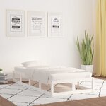 vidaXL Cadre de lit Blanc 90x200 cm Bois massif