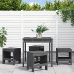 vidaXL Ensemble à manger de jardin 5Pièces gris bois massif de pin
