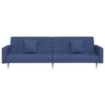 vidaXL Canapé-lit à 2 places avec deux oreillers bleu tissu