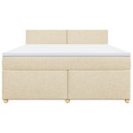 vidaXL Sommier à lattes de lit avec matelas Crème 180x200 cm Tissu