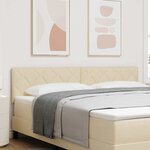 vidaXL Tête de lit avec des lumières à LED Réglable Crème 180 cm tissu