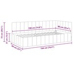 vidaXL Cadre de lit d'angle Gris clair 90 cm x 190 cm Velours