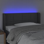 vidaXL Tête de lit à LED Gris foncé 103x16x78/88 cm Tissu