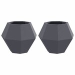 vidaXL Jardinière 2 Pièces Anthracite 50 x 50 x 40 cm Acier