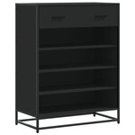 vidaXL Meuble à chaussures noir 75x38x97 5 cm bois d'ingénierie métal