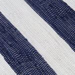 vidaXL Tapis chindi tissé à la main Coton 200x290 cm Bleu et blanc