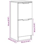 vidaXL Buffets 2 Pièces chêne artisanal 30x30x70 cm bois d'ingénierie