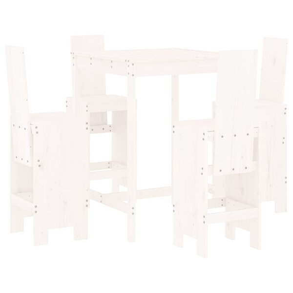 vidaXL Ensemble de bar de jardin 5 Pièces blanc bois massif de pin