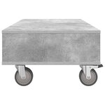 vidaXL Table d'appoint avec roues Gris béton 90 x 50 x 30 cm