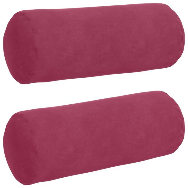 vidaXL Coussins d'accent 2 Pièces Bordeaux Ø 15 x 40 cm