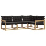 vidaXL Ensemble de canapés d'extérieur 4 pc Blanc et noir