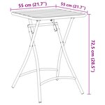 Table de jardin pliante vidaXL Vert foncé 55x55x73 cm Acier