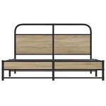 vidaXL Cadre de lit en métal sans matelas chêne fumé 160x200 cm