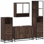 vidaXL Ensemble de meubles de salle de bain 4 Pièces chêne marron