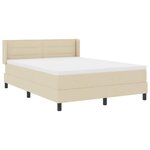 vidaXL Lit à ressorts avec matelas Crème 200 x 140 cm Polyester