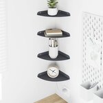 vidaXL Étagère flottante avec étagère 4 Pièces Anthracite 18 x 18 x 2 cm