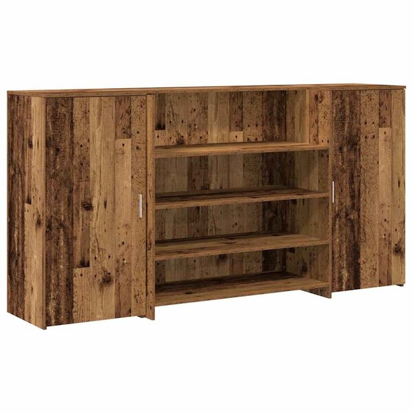 vidaXL Bureau de réception vieux bois 200x50x103 5cm bois d'ingénierie