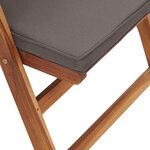 vidaXL Chaises inclinables lot de 2 avec coussins Teck solide Gris