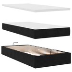 vidaXL Cadre de lit ottoman avec matelas noir 80x200 cm velours