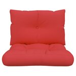 vidaXL Coussins de palette 2 Pièces rouge tissu