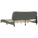 vidaXL Cadre de lit avec lumières LED gris foncé 180x200 cm tissu