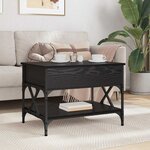 vidaXL Table basse Chêne noir 70x50x50cm Bois d'ingénierie