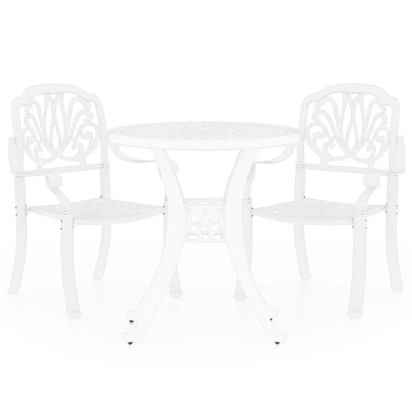 vidaXL Ensemble de bistro 3 Pièces Aluminium coulé Blanc