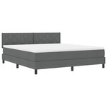 vidaXL Lit box spring avec matelas & LED gris foncé 180x200 cm tissu