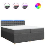 vidaXL Sommier à lattes de lit avec matelas Gris foncé 200x200cm Tissu