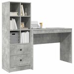 vidaXL Bureau avec tiroir 2 Pièces Gris béton