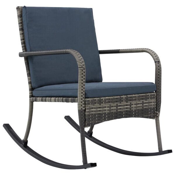 vidaXL Chaise à bascule de jardin Résine tressée Anthracite