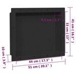 vidaXL Niche de douche Noir mat 41x51x10 cm