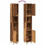 vidaXL Armoire de salle de bain vieux bois 30x30x190cm bois ingénierie
