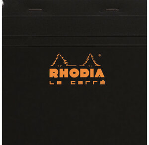 Bloc BLACK « Le Carré » 14.8x14.8 cm 80F agrafées 80g Q.5x5 RHODIA
