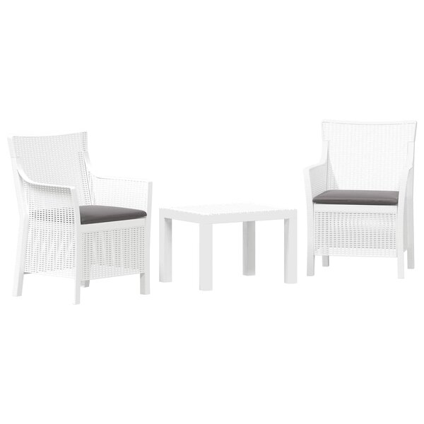 vidaXL Ensemble salon 3 pc Blanc PP