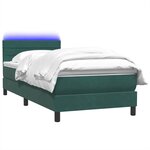 vidaXL Sommier à lattes de lit et matelas et LED vert foncé 80x220 cm velours