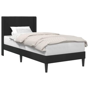 vidaXL Cadre de lit avec tête de lit Noir 100 x 200 cm Velours