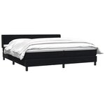 vidaXL Sommier à lattes de lit avec matelas noir 180x210 cm velours