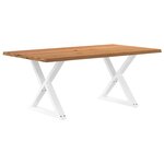 vidaXL Table à manger avec bord vivant 180x100x74 cm bois massif chêne