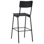 vidaXL Chaises de bar lot de 6 noir contreplaqué solide et acier