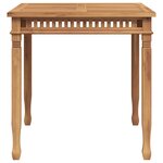 vidaXL Table à dîner de jardin 80x80x80 cm Bois de teck solide