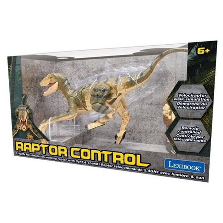 LEXIBOOK - RC Velociraptor - Dinosaure de simulation télécommandé