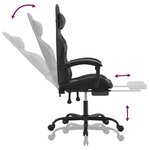 vidaXL Chaise de jeu avec repose-pied Noir et gris Similicuir