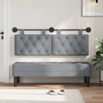 vidaXL Tête de lit suspendue Gris clair Tissu