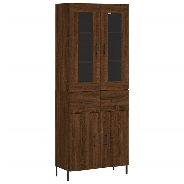 vidaXL Buffet haut Chêne marron 69 5x34x180 cm Bois d'ingénierie
