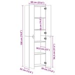 vidaXL Armoire de bureau Chêne marron 60x32x190 cm Bois d'ingénierie