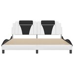 vidaXL Cadre de lit avec LED sans matelas blanc et noir 180x200 cm