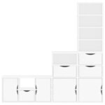 vidaXL Meubles TV 4 Pièces avec rangement ODDA blanc bois de pin massif