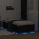 vidaXL Cadre de lit avec LED sans matelas noir 90x190 cm